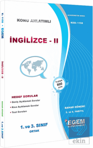 1. Sınıf İngilizce-II (Bahar Dönemi) Konu Anlatıml