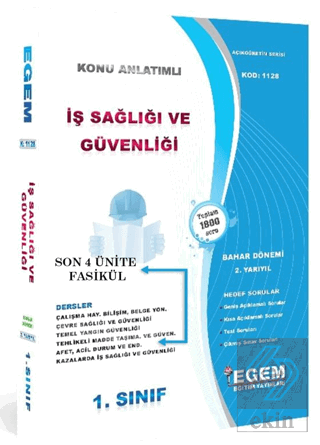 1. Sınıf İş Sağlığı ve Güvenliği (Bahar Dönemi)