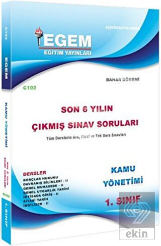 1.Sınıf Kamu Bahar Dönemi Çıkmış Sınav Soruları (2