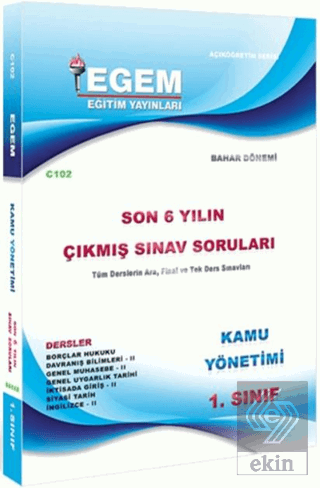 1.Sınıf Kamu Bahar Dönemi Çıkmış Sınav Soruları (2