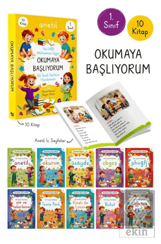 1. Sınıf Okumaya Başlıyorum ANETİL 10 Kitap