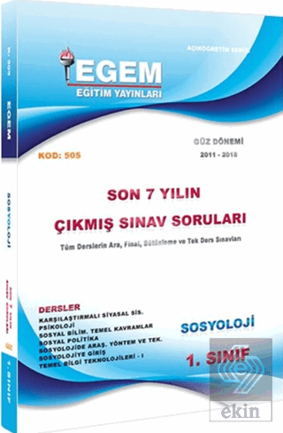 1. Sınıf Sosyoloji 1. Yarıyıl Çıkmış Sınav Sorular
