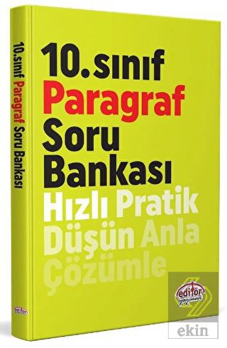 10. Sınıf Paragraf Soru Bankası Editör Yayınevi