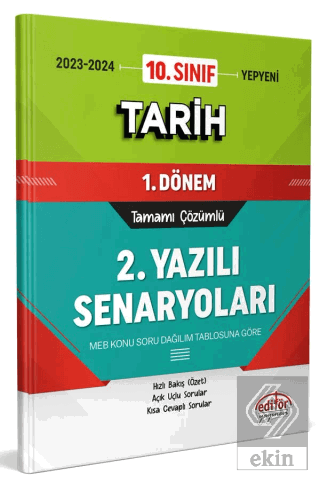 10. Sınıf Tarih 1. Dönem Ortak Sınavı 2. Yazılı Se