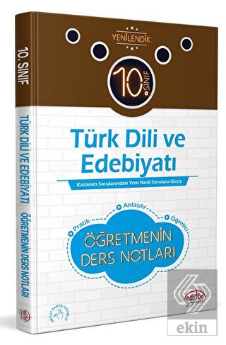 10. Sınıf Türk Dili ve Edebiyatı Öğretmenin Ders N