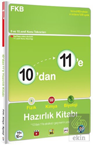 10'dan 11'e Fizik Kimya Biyoloji Hazırlık Kitabı