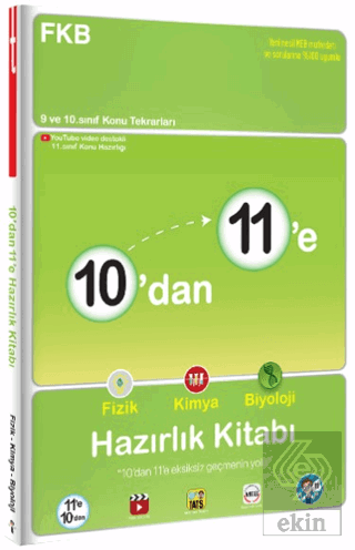 10'dan 11'e Fizik Kimya Biyoloji Hazırlık Kitabı
