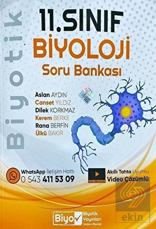 11. Sınıf Biyoloji Soru Bankası Video Çözümlü