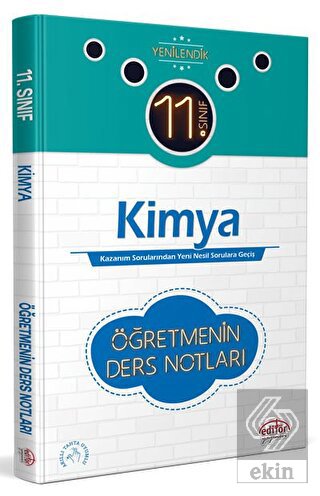 11. Sınıf Kimya Öğretmenin Ders Notları