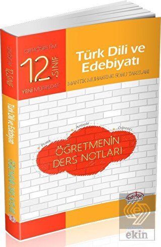 12. Sınıf Türk Dili ve Edebiyatı Öğretmenin Ders N