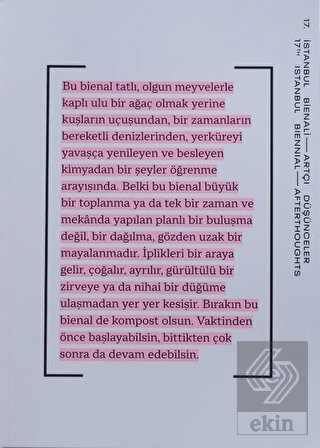 17. İstanbul Bienali - Artçı Düşünceler (Katalog)