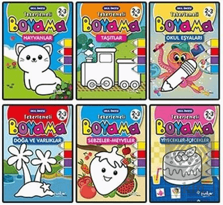 2 - 3 Yaş Tekerlemeli Boyama Seti - 6 Kitap Takım