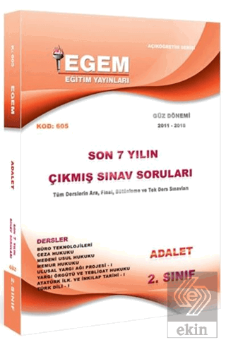 2. Sınıf 3. Yarıyıl Adalet Çıkmış Sınav Soruları (