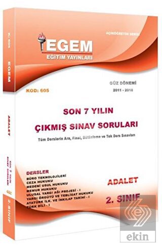 2. Sınıf 3. Yarıyıl Adalet Çıkmış Sınav Soruları (