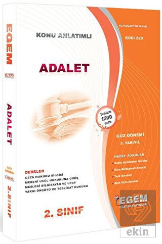 2. Sınıf 3. Yarıyıl Adalet Konu Anlatımlı Soru Ban