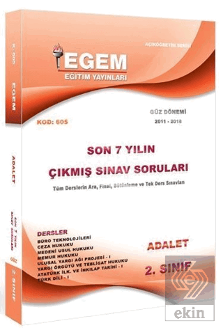 2. Sınıf 3. Yarıyıl Adalet Son 7 Yılın Çıkmış Sına