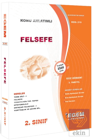 2. Sınıf 3. Yarıyıl Felsefe Konu Anlatımlı Soru Ba