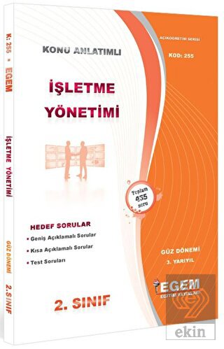 2. Sınıf 3. Yarıyıl İşletme Yönetimi Konu Anlatıml