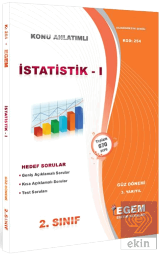 2. Sınıf 3. Yarıyıl İstatistik 1 Konu Anlatımlı So