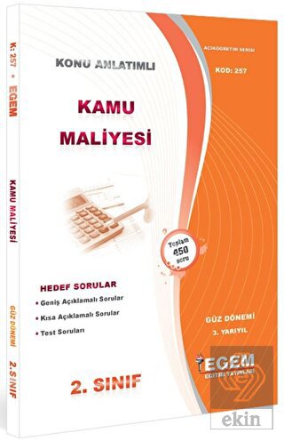 2. Sınıf 3. Yarıyıl Kamu Maliyesi Konu Anlatımlı S