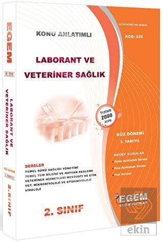 2. Sınıf 3. Yarıyıl Laborant ve Veteriner Sağlık K