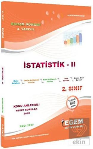 2. Sınıf 4. Yarıyıl İstatistik 2 Konu Anlatımlı He
