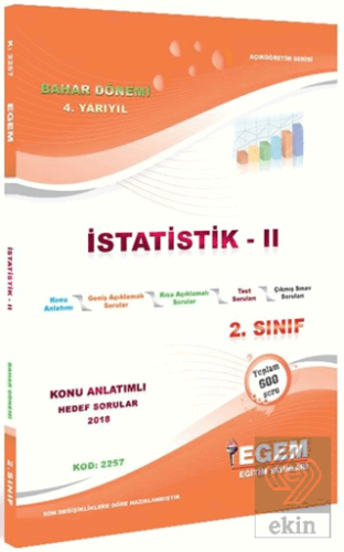 2. Sınıf 4. Yarıyıl İstatistik 2 Konu Anlatımlı He