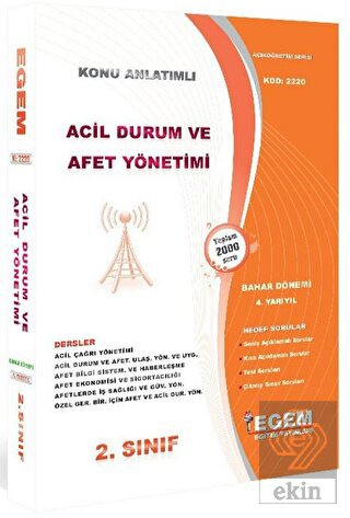 2. Sınıf 4. Yarıyıl Konu Anlatımlı Acil Durum ve A