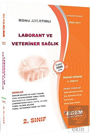 2. Sınıf 4. Yarıyıl Konu Anlatımlı Laborant ve Vet