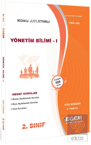 2. Sınıf 4. Yarıyıl Yönetim Bilimi 1 Konu Anlatıml