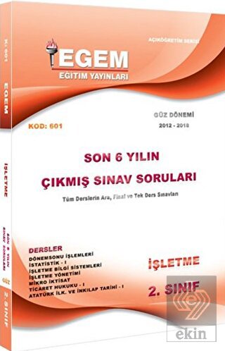 2. Sınıf İşletme Bölümü Çıkmış Sınav Soruları (201
