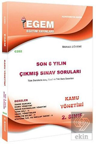 2. Sınıf Kamu Yönetimi Son 6 Yılın Çıkmış Sınav So