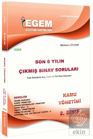 2. Sınıf Kamu Yönetimi Son 6 Yılın Çıkmış Sınav So