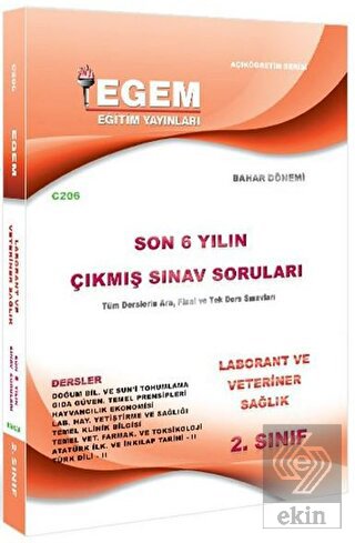 2. Sınıf Laborant ve Veteriner Sağlık Son 6 Yılın