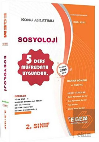 2. Sınıf Sosyoloji Bahar Dönemi Konu Anlatımlı Sor