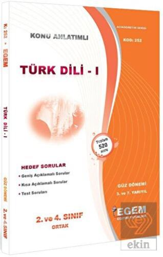 2. ve 4. Sınıf Ortak 3. ve 7. Yarıyıl Türk Dili 1