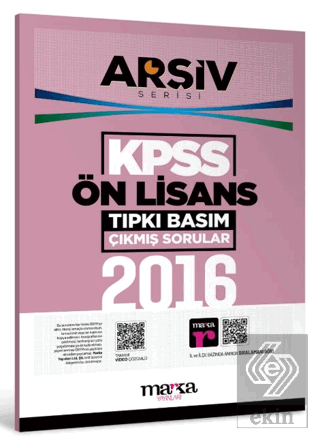 2016 KPSS Ön Lisans Arşiv Serisi Tıpkı Basım Çıkmış Sorular