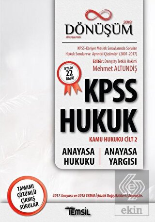 2019 Dönüşüm KPSS Hukuk - Kamu Hukuku Cilt 2 - Ana