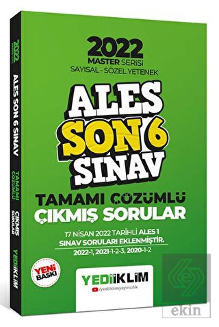 2022 ALES Master Serisi Sayısal Sözel Yetenek Son