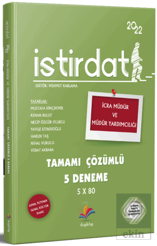 2022 İcra Müdür ve Yardımcılığı İstirdat 5 Deneme