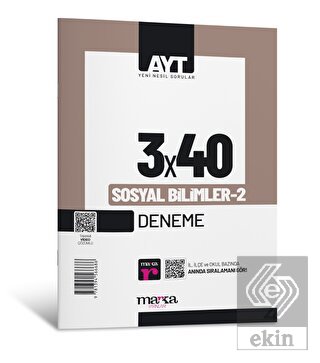 2023 AYT Sosyal Bilimler 2 3x40 Deneme Marka Yayın