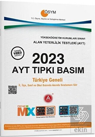2023 AYT Tıpkı Basım Çıkmış Sorular