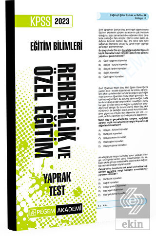 2023 KPSS Eğitim Bilimleri Rehberlik ve Özel Eğiti