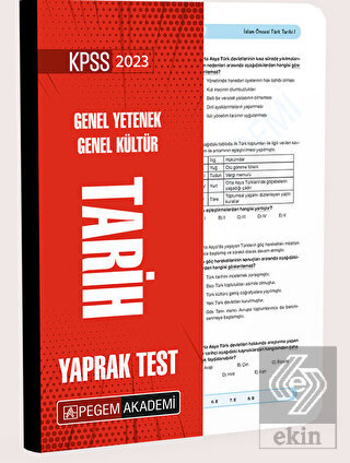 2023 KPSS Genel Yetenek Genel Kültür Tarih Yaprak