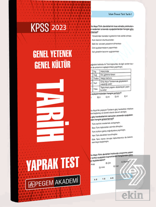 2023 KPSS Genel Yetenek Genel Kültür Tarih Yaprak