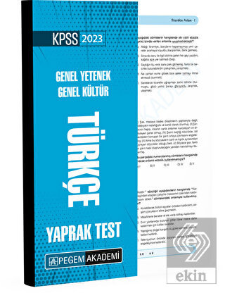 2023 KPSS Genel Yetenek Genel Kültür Türkçe Yaprak