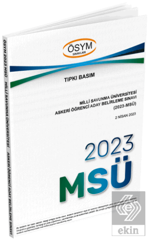 2023 MSÜ Çıkmış Sorular Tıpkı Basım