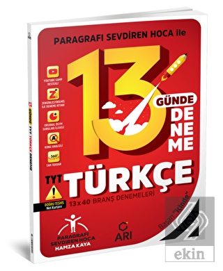 2023 TYT Türkçe 13 Günde 13x40 Branş Denemeleri Ar