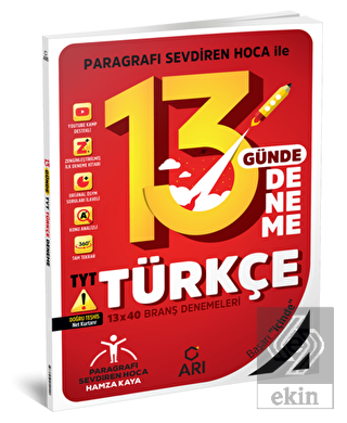 2023 TYT Türkçe 13 Günde 13x40 Branş Denemeleri Ar