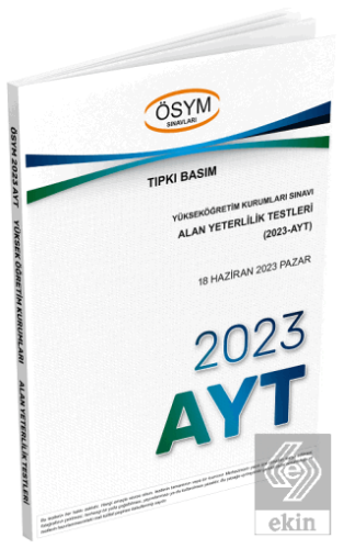 2023 YKS AYT Çıkmış Sorular Tıpkı Basım